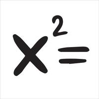 Squared math symbol. Black and white drawing in sketch style, vintage graphic vector