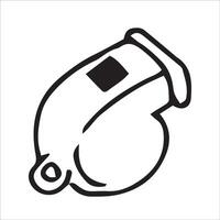 Whistle. Black and white drawing in sketch style, vintage graphic vector