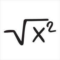 Square mathematical symbol. Black and white drawing in sketch style, vintage graphic vector