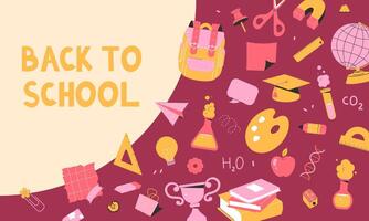 Back to school concept. back to school banner. templates for the beginning of the school year vector