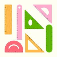 Set of rulers in flat style. Measuring tools vector