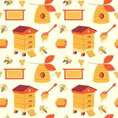 beekeeping seamless pattern