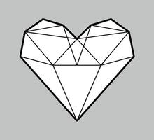 diamond in the shape of a heart vector