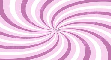 Retro wall background, groovy backdrop and empty banner with pink swirl pattern and scuffed texture. illustration. vector