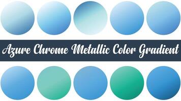 Azure Chrome Metallic Color Gradient vector