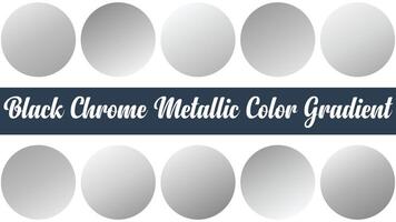 Black Chrome Metallic Color Gradient vector