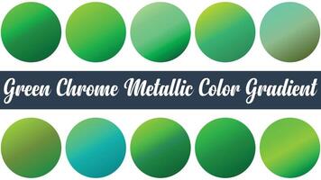 Green Chrome Metallic Color Gradient vector
