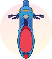 upper view of scooter on white background illustration vector