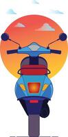 back view of scooter on white background illustration vector