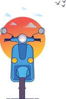 front view of scooter on white background illustration vector