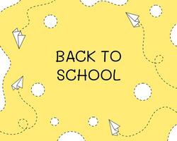 Back to school. Paper airplanes with dotted lines. Poster, banner, greeting card. illustration. vector