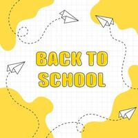 Back to school. Paper airplanes with dotted lines. Poster, banner, greeting card. illustration. vector