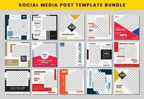 social media post design template Bundle set vector