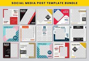 social media post design template Bundle set vector