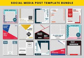 social media post design template Bundle set vector