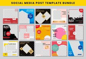 social media post design template Bundle set vector
