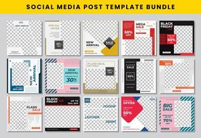 social media post design template Bundle set vector