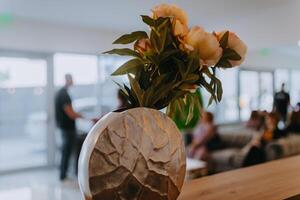 A well designed dental office with contemporary decor, featuring stylish furnishings, modern equipment, and a welcoming ambiance for a comfortable and professional experience photo