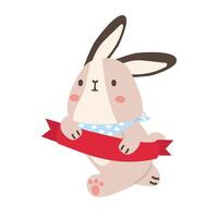 Rabbit running to the finish line vector