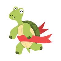 The wild turtle runs to the finish line vector