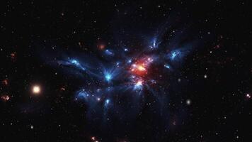 Flight through space to the center of galaxies. video