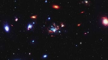 Flight through space to the center of galaxies. video