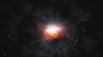 Flight through space to the center of galaxies. video