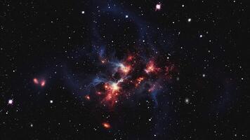 Flight through space to the center of galaxies. video