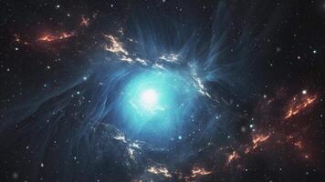 Flight through space to the center of galaxies. video