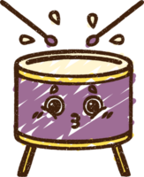 cartoon drum with a face and two sticks png