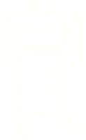 a robot drawing on a transparent background png