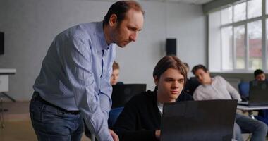 Teenagers Boys Studying In Programming And Web-Design Classes, Learning And Education video