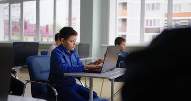Innovative Approach To Kids Learning, Teenagers Students Studying Programming And Coding video