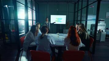 Teamwork And Brainstorming Of Group Of Female Office-Workers In Boardroom, Business Expert Speaking video