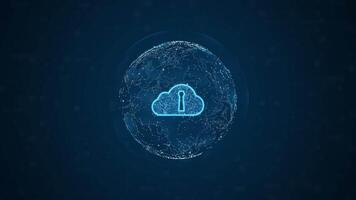 Digital Cloud Computing of cyber security, Digital data network protection, Global communication and information exchange, Future technology network background concept. video