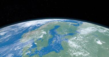 Scandinavian Peninsula in planet earth, aerial view from outer space video