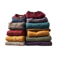 Stack of colorful clothes on transparent background png