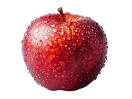 Glossy Red Apple with Water Droplets png