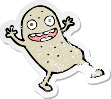 retro distressed sticker of a cartoon potato drawing png