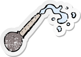 retro distressed sticker of a cartoon pipette drawing png