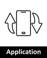 Application set icon. Smartphone, transfer, bell, image, upload arrow. Ideal for app development, mobile interfaces, notifications, media management, software tools, digital design. vector