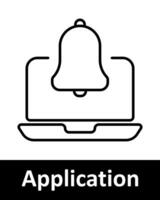 Application set icon. Smartphone, transfer, bell, image, upload arrow. Ideal for app development, mobile interfaces, notifications, media management, software tools, digital design. vector