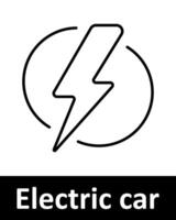 Electric car icons set. Battery, charger, lightning, plug, speed, home, vehicle, station, green energy, eco, fast charging. Line icons on beige background vector