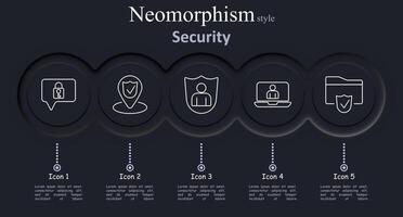Security set icon. Lock, location pin, shield, laptop, secure folder, protection, safety, computer, data, privacy, cybersecurity, encryption, defense. vector
