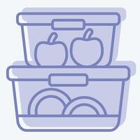 Icon Food Container. related to Kitchen Tool symbol. two tone style. simple design illustration vector