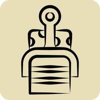 Icon Cheese Slicer. related to Kitchen Tool symbol. hand drawn style. simple design illustration vector