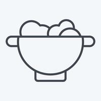 Icon Colander. related to Kitchen Tool symbol. line style. simple design illustration vector
