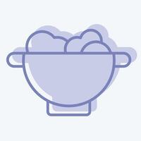 Icon Colander. related to Kitchen Tool symbol. two tone style. simple design illustration vector