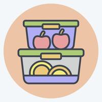 Icon Food Container. related to Kitchen Tool symbol. color mate style. simple design illustration vector