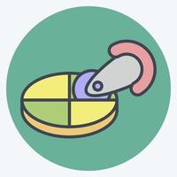 Icon Pizza Cutter. related to Kitchen Tool symbol. color mate style. simple design illustration vector